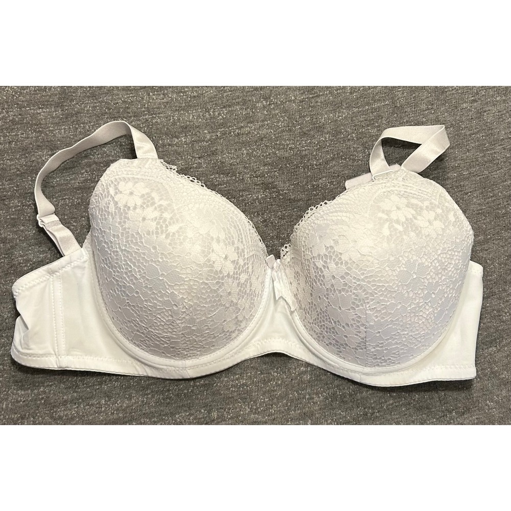 EMILY JOHNSON White Lace Padded Underwire Full Coverage‎ Bra 38DD Style: 3903